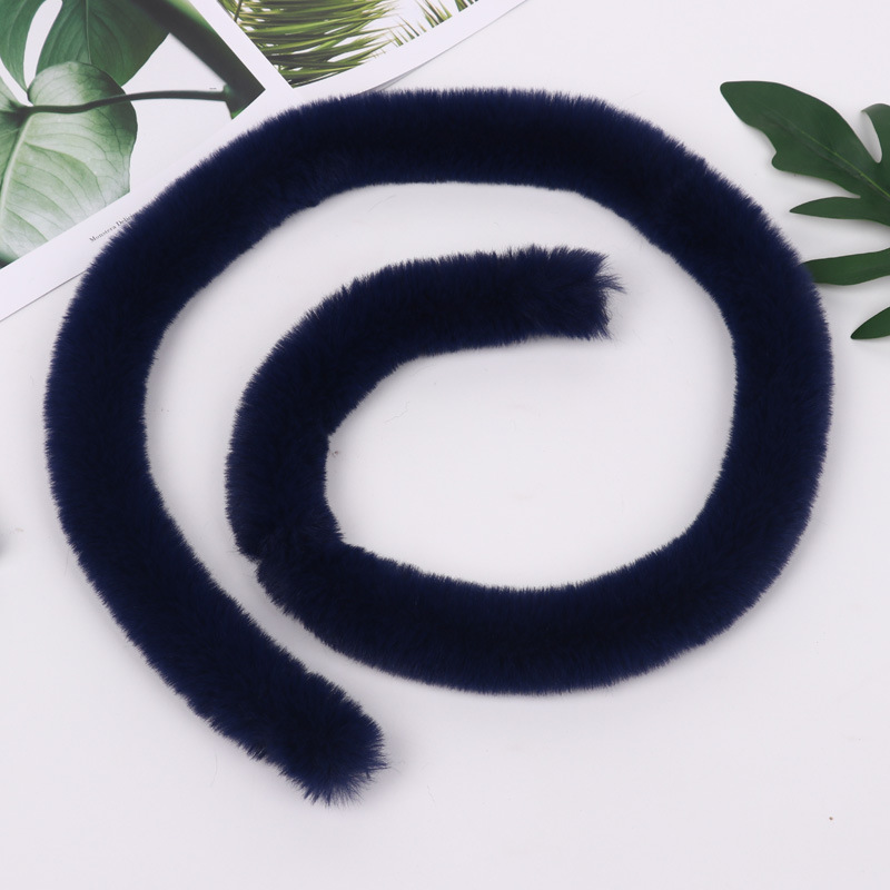 Tira de lana artificial cheongsam brazalete blanco imitación Rex conejo tira de lana hecha a mano tira de sombrero accesorios de bricolaje Hanfu Burr tira al por mayor
