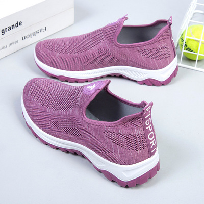 Old Beijing Cloth shoes ventilation Mom shoes soft sole Middle and old age A pedal Spring and autumn season leisure time Walk with vigorous strides gym shoes