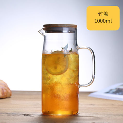 Fabricantes de lotes de vidrio borosilicato de alta botella de agua fría varias especificaciones del hogar olla de jugo de acero inoxidable cubierta recta botella de agua fría