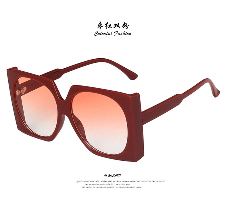Fashion Big Frame New Ladies Square Trend Street Photography Sunglasses display picture 5