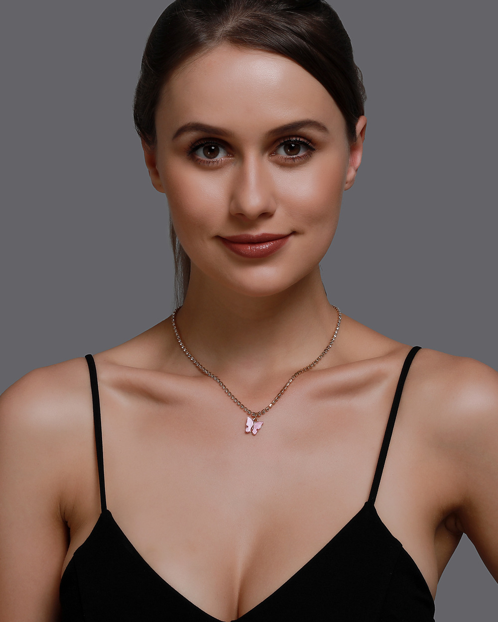 butterfly necklace wild colorful butterfly clavicle chain temperament simple butterfly pendant whole
