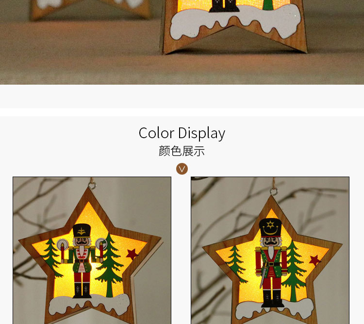 Walnut Soldier Wooden Luminous Pendant Scene Decoration Christmas Tree Small Pendant display picture 4