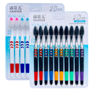 10 nano toothbrush running Jianghu stall factory wholesale 10 bamboo charcoal culvert Feier black hair white hair