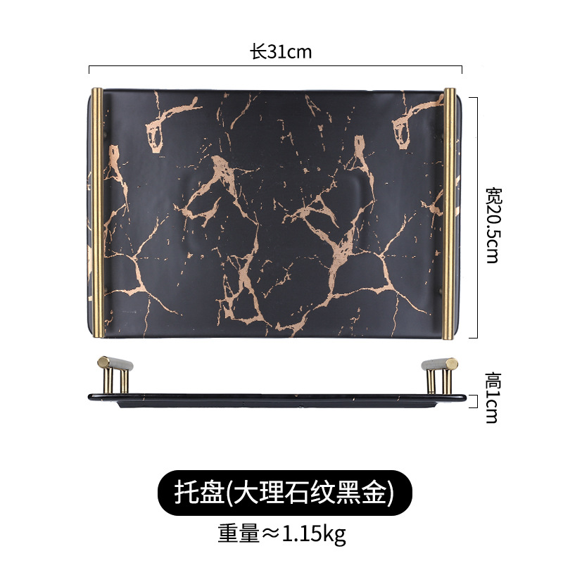 Estilo nórdico de oro marbling Taza de cerámica creativa conjunto de agua Luz de lujo taza de beber traje taza de hogar con bandeja