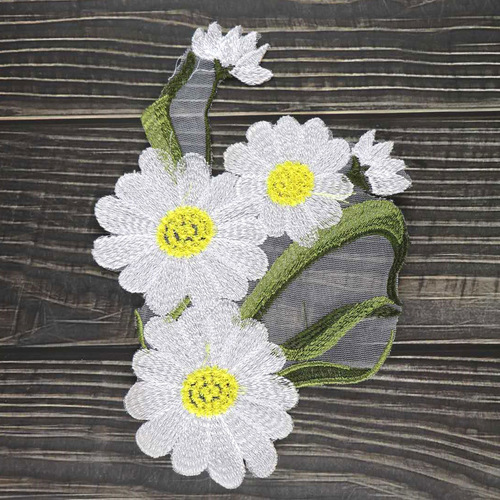 Clothing accessories lace super hot embroidery daisy diy white chrysanthemum cloth patch denim patch flower clothes ingredients