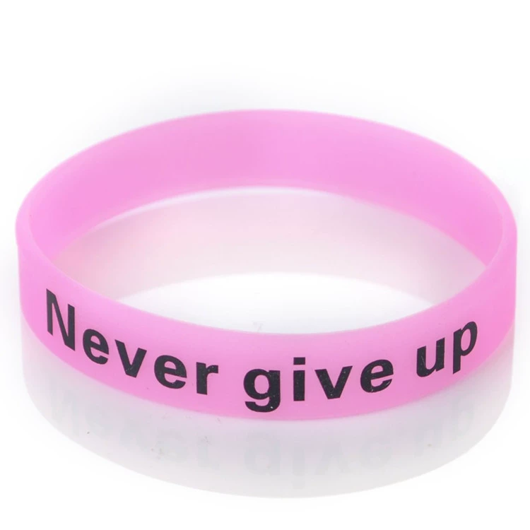 NEVER GIVE UP will never give up the silicone bracelet and the wristband circle