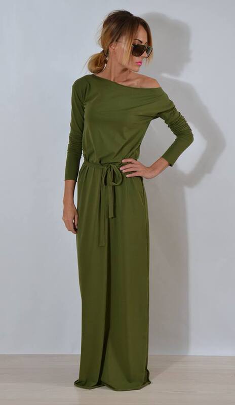 European and American Foreign trade autumn and winter oblique collar long drawstring solid color series plus size fat girl off-shoulder long sleeve dress tail goods