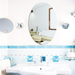 Acrylic Elliptical Rectangular Mirror Surface Sticker for Bathroom Toilet Wardrobe Bedroom Furniture Convenient Decor Wall Sticker