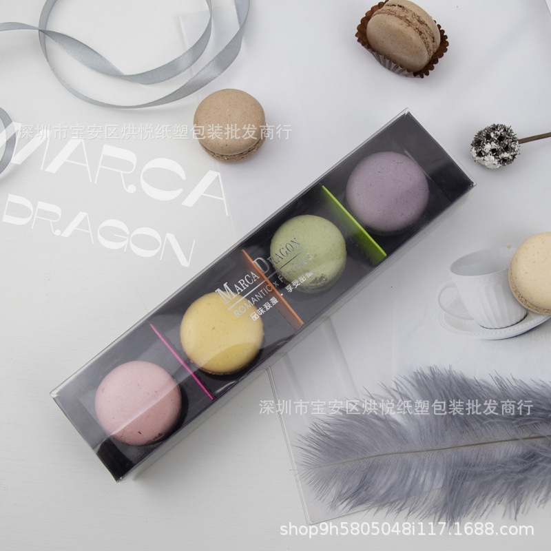 四个装马卡龙包装盒蛋黄酥雪媚娘4粒装高档西点盒透明烘焙打包盒