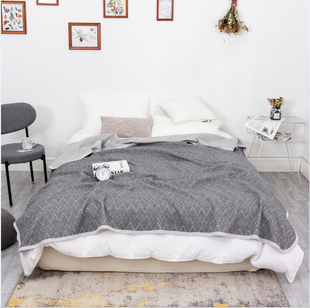 純棉針織提花夏被毯