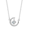 Pendant, design necklace, brand chain for key bag , silver 925 sample, moonstone, simple and elegant design, 2020