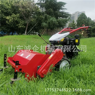四轮手推式高草干草割草机 柴油动力果园树林茶园除草机