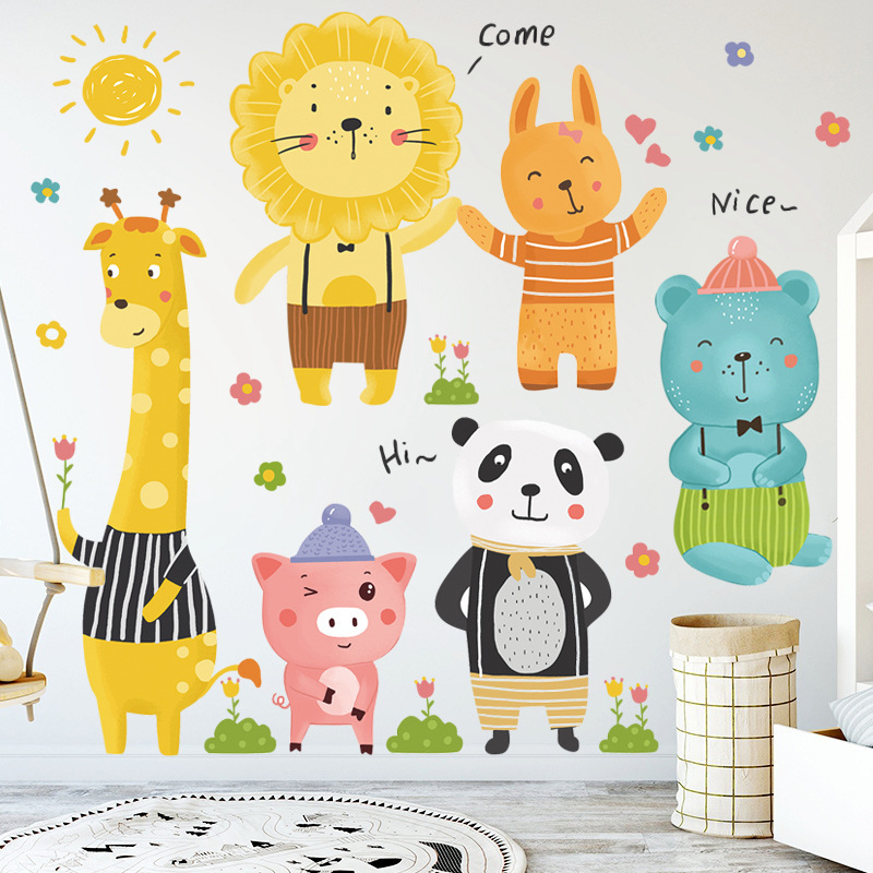 Cute Wall Stickers Living Room Bedroom Kindergarten Classroom Layout Wall Decorative Painting Stickers Door Stickers Melon Skin Hat