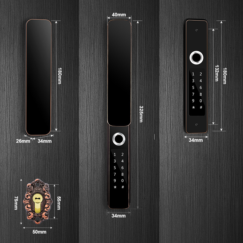 锁神庭院门户外防水别墅指纹锁APP密码门锁蓝牙全自动滑盖指纹锁