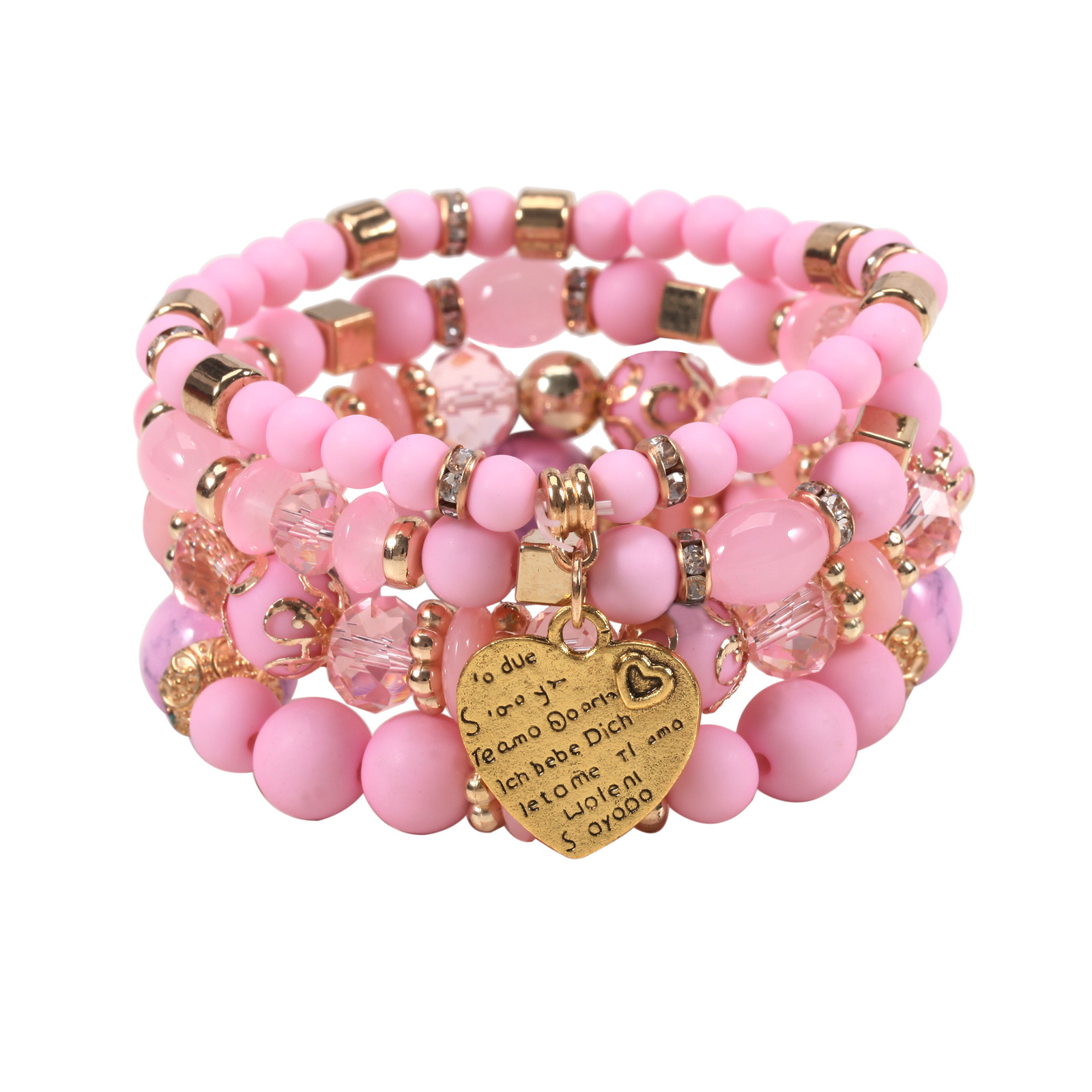 Moda Letra Forma De Corazón Con Cuentas Aleación Vidrio Mujeres Pulsera display picture 1