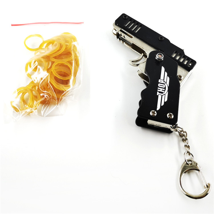 Small rubber band gun, metal toy gun, alloy pistol model, zinc alloy craft hanging accessory detail image 13