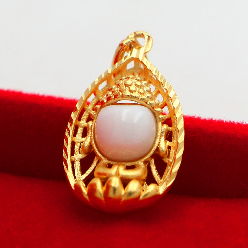 Little Meng Buddha Copper Gold inlaid Jade Artificial Synthetic Malay Jade Pendant Gold Store Similar Landlinage Domineering
