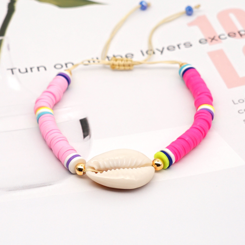 Simple Bohemian Beach Style Natural Shell Woven Friendship Rope Bracelet For Women Wholesale display picture 1