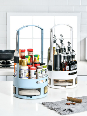 Net Red multi-function Rotary Shelf kitchen cupboard Condiment Spice rack Storage Magical storage box
