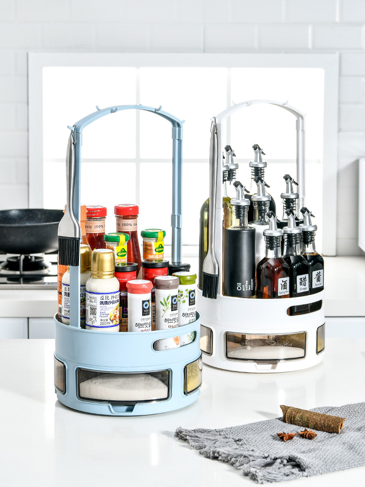 Net Red multi-function Rotary Shelf kitchen cupboard Condiment Spice rack Storage Magical storage box
