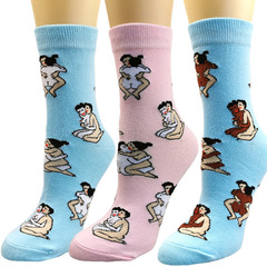 Women's and Men's Socks, Winter and Autumn Patterned Socks, Adult Cotton Sports and Casual Socks, Cartoon and Anime Style, Funny Socks