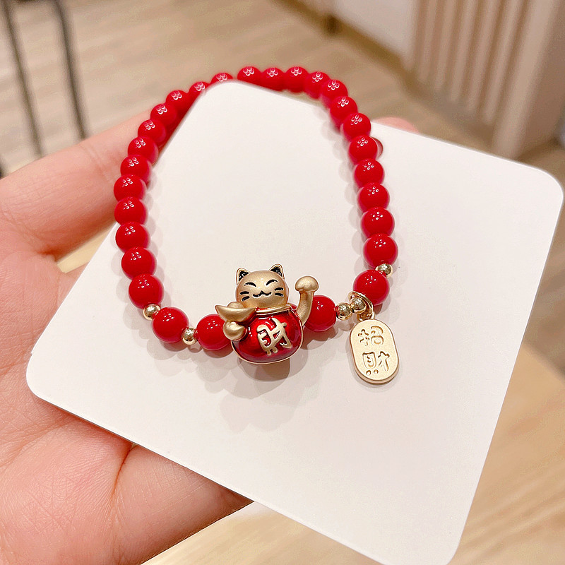 Cartoon Red Beads Bracelet display picture 1