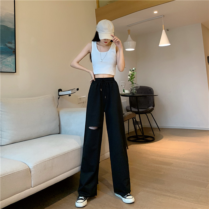 Damen Freizeithose Aus Baumwolle Mit Gummizug Für Den Sommer_voghion.com
