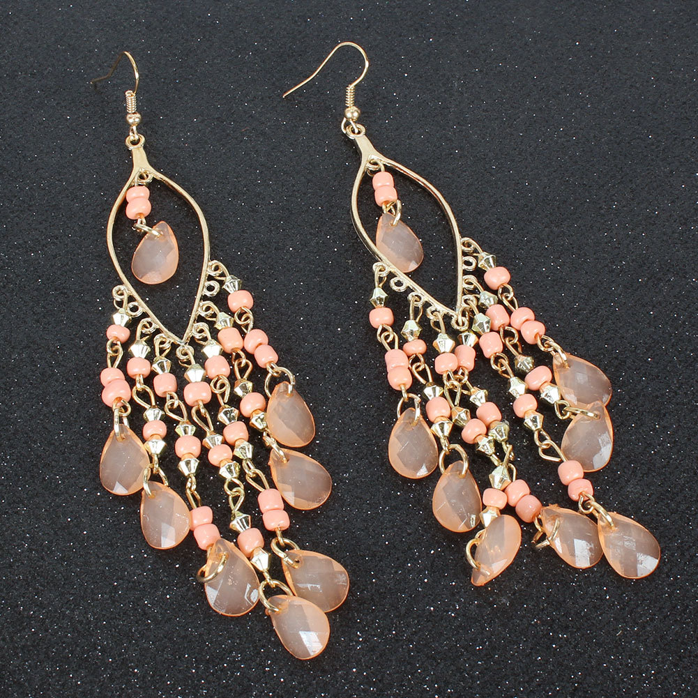 Style De Mode Doux Personnalité Boucles D'oreilles Simples Style Boho Exagéré Mode Gland Perle En Gros Nihaojewelry display picture 2