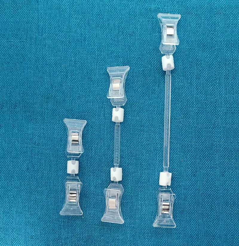 厂家供应POP广告夹子 爆炸贴夹价格标签夹双头货架夹子水晶广告夹