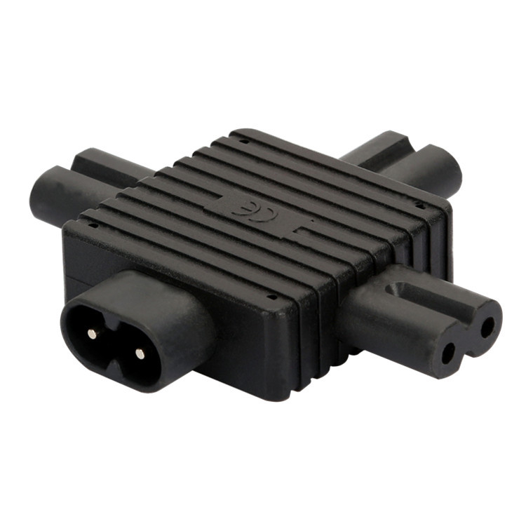 广告机灯箱专用8字尾一分三 电源转接头C8转C7插头 2孔电源转换器