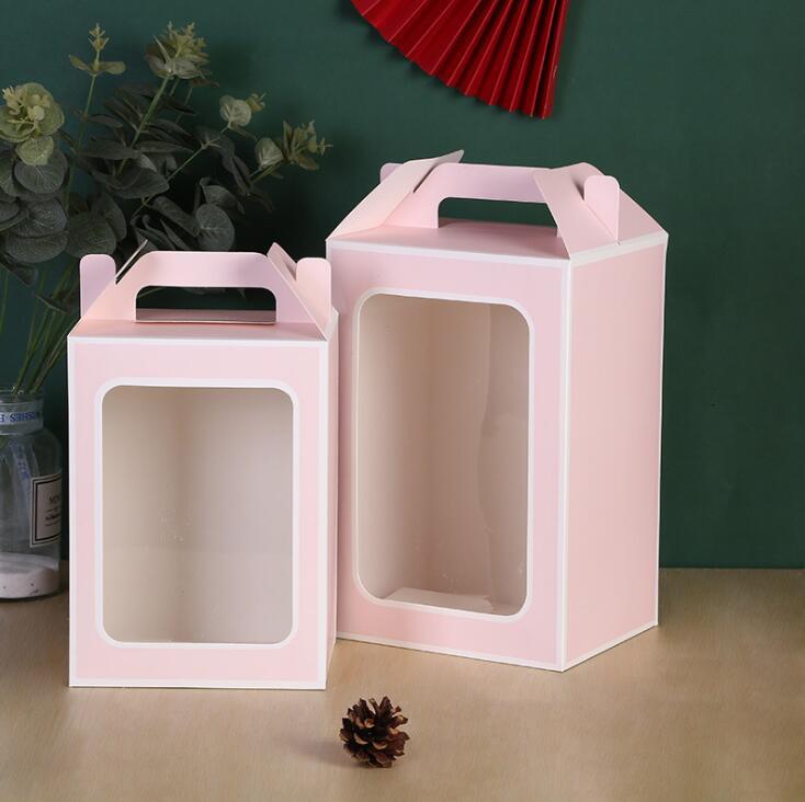 En stock Bolsa de regalo de Navidad bolso de la ventana Nochebuena Apple embalaje caja de cartón regalo de mano caja de dulces bolsa de regalo