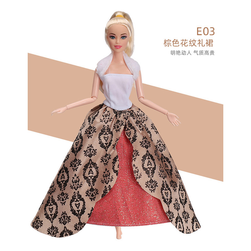 Doll for dressing up, toy with accessories, long evening dress, set, 30 cm 4