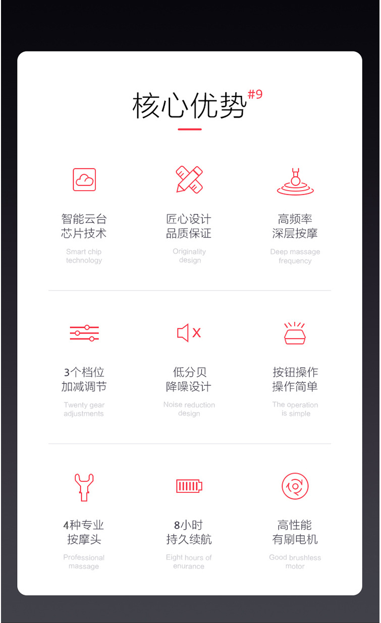 筋膜枪深层肌肉放松神器电动静音按摩颈膜枪震动健身抢器材家用-