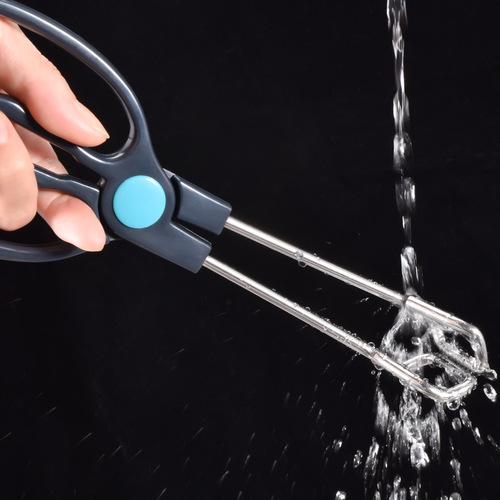 Multi-purpose stainless steel food tongs bread food tongs plastic handle insulated picnic barbecue tongs