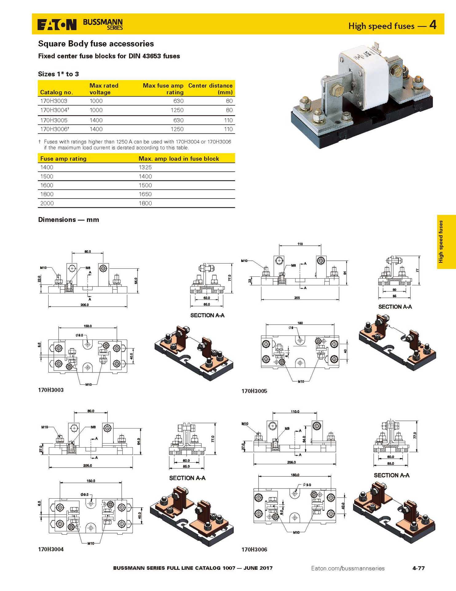 BUSSMANN熔断器170H3006底座170H3005座子170H3003配件170H3004-阿里巴巴