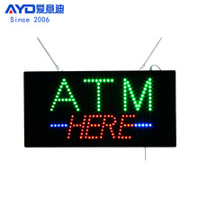 LED广告牌发光字招牌ATM银行标识灯箱 LED ATM HERE SIGN 24x48cm