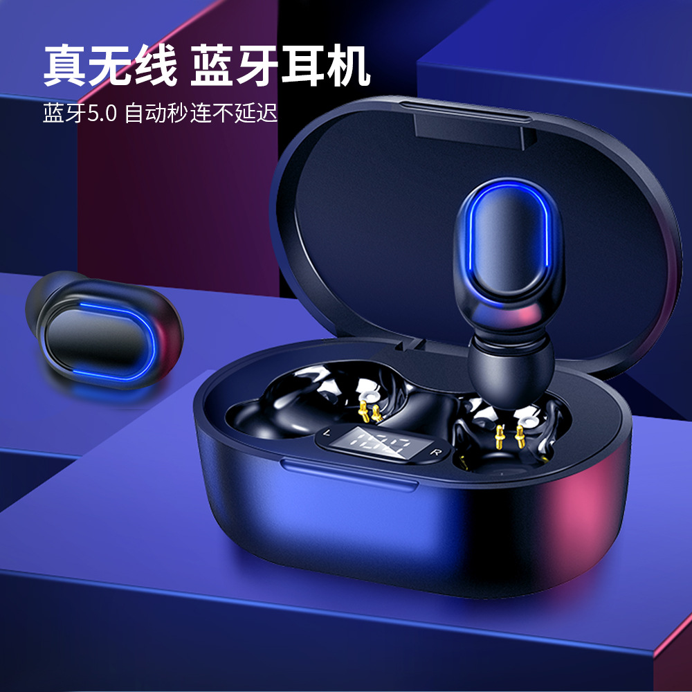 跨境新款tws蓝牙耳机5.0 立体声双耳通话耳塞式 无线耳机厂家新款