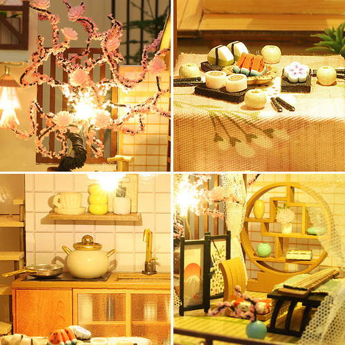 JiaTe DIY House Manufacturer Wholesale P-008 Forest Court Covered Assembly Toy Christmas Gift Building Model