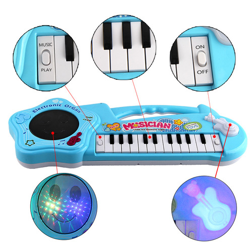 Factory direct sales cartoon music electronic keyboard with light children's enlightenment early education interactive entertainment musical instrument toy