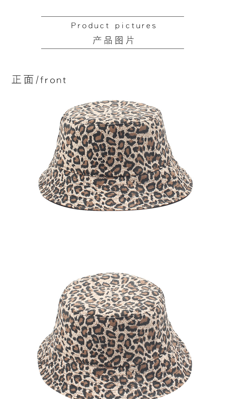 Sombrero De Moda Mujer De Doble Cara Con Moda Hipster Estampado De Leopardo Cuenca Sombrero Tendencia Retro Estudiante Salvaje Pareja Pescador Sombrero Nihaojewelry display picture 2