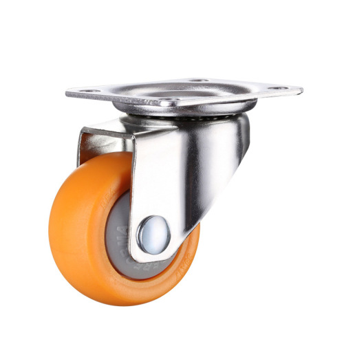 1-inch, 1.25-inch, 1.5-inch, 2-inch yellow nylon MPA wheels, wear-resistant swivel casters with bearings, mini casters for chairs and tables