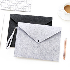 Felt document bag for business office A4 files with hook-and-loop fastener, archiving bag with logo, simple monochrome or multi-color combination storage bag