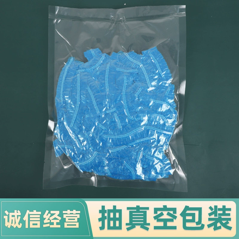 Оптовая Продажа с фабрики утолщенная удлиненная одноразовая пластиковая крышка увеличенная полоса шапочка для душа вакуумная 100 пачка шапочки в полоску