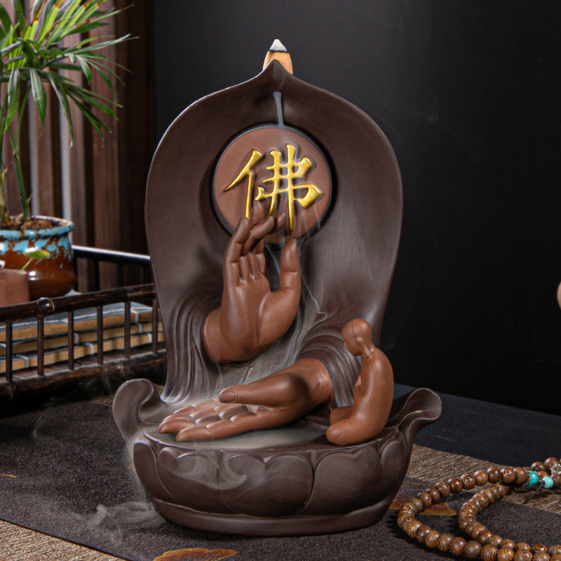 倒流陶瓷香爐創意家居擺件工藝品檀香熏香廠家直銷工藝品