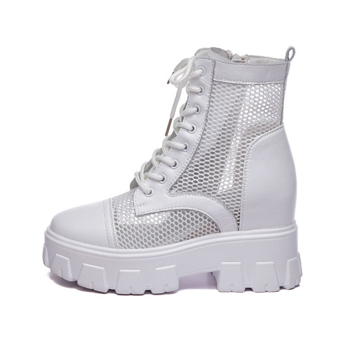 Trendy Sunday height-increasing women's shoes  new horseshoe heel mid-calf Korean style versatile casual women's short boots