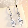 Long earrings, crystal, zirconium, hypoallergenic accessory, mid-length, city style, silver 925 sample