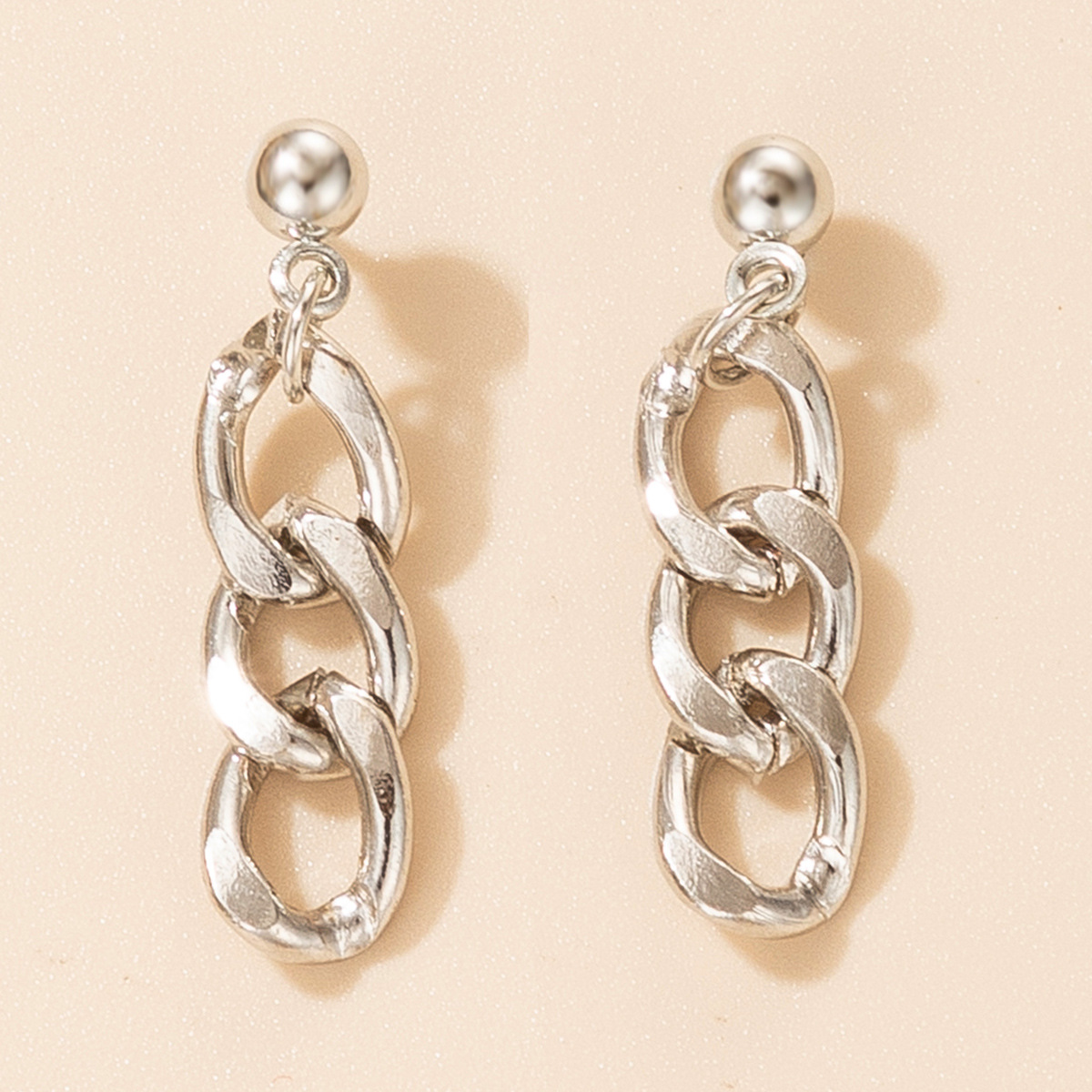 Aretes Retro De Cadena De Metal display picture 1