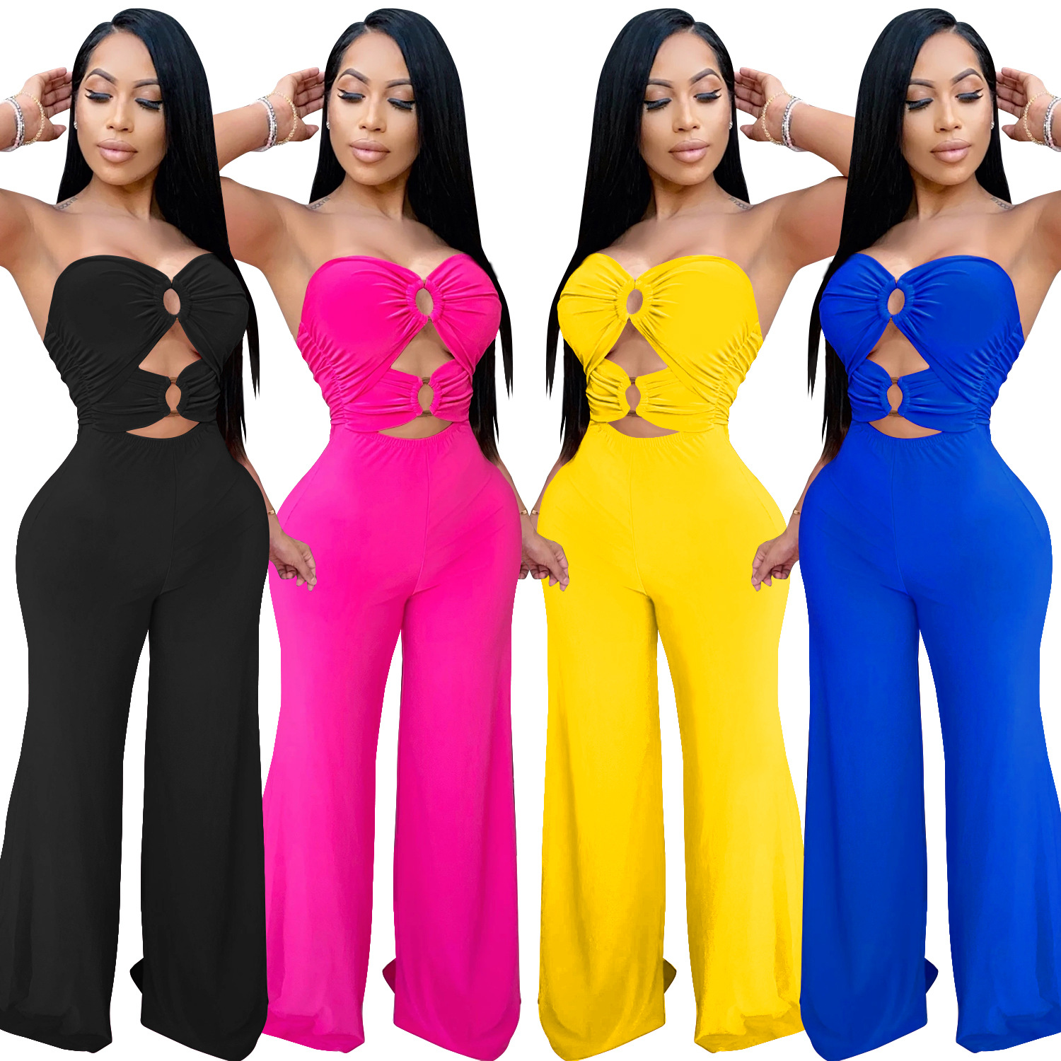 Breast-Wrapped Wide-Leg Jumpsuit NSXYZ81577