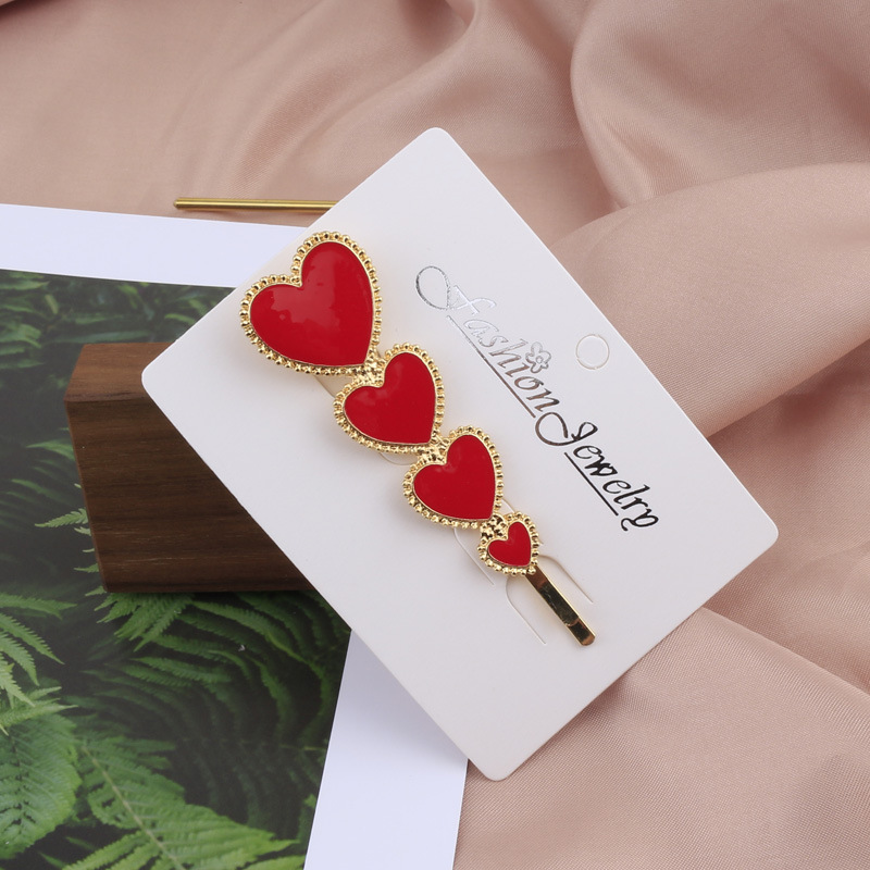 Heart Shape Pattern Women'S Gender Sweet Heart Shape Alloy Plating Hair Clip 1 Piece