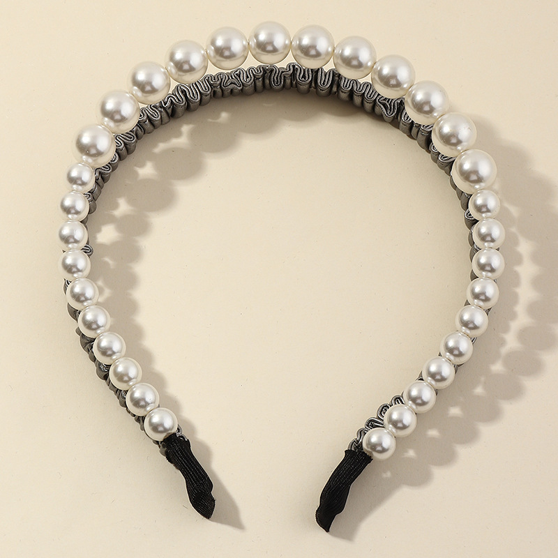 Fashion Crystal Double-layer Claw Chain Pearl Headband display picture 3